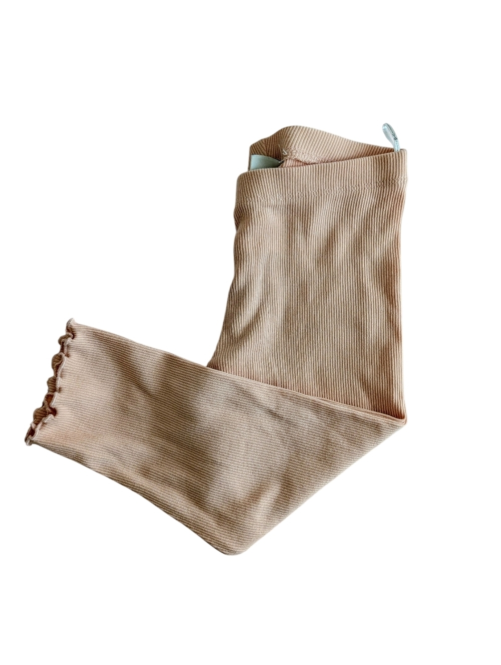 C & A Girls Ribbed Capris Leggings in Dusty Blush Cotton Size 7